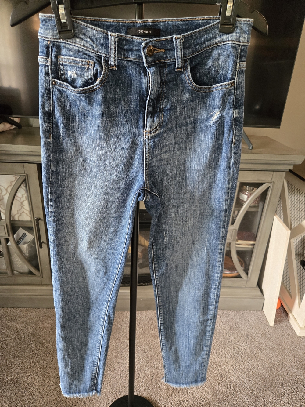 Forever 21 Blue High-Rise Slim Jeans